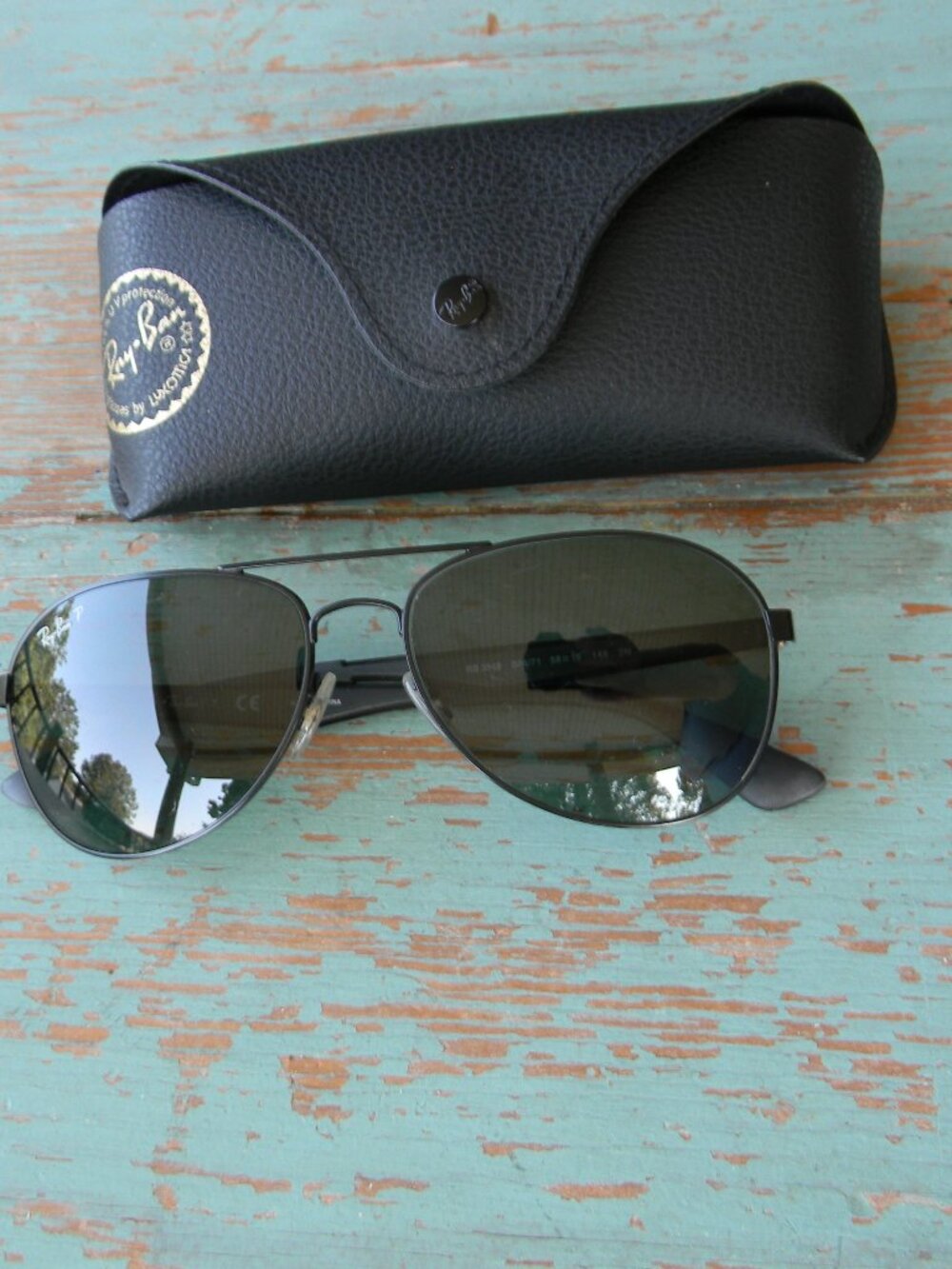 RAY-BAN BLACK AVIATOR SUNGLASSES & CASE **FRAMES ONLY, HAVE PRESCRIPTION LENSES